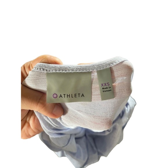 Athleta Clarity Top Womens Size XXS Aster Baby Blue Surplice Back  3/4‎ Sleeve - Picture 5 of 8